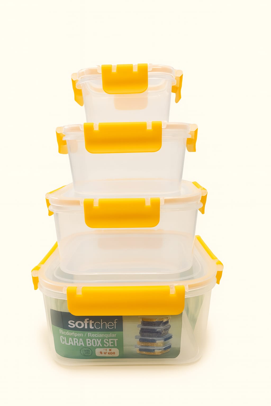 SOFT 4LÜ DIKDÖRTGEN 375+900+1700+2850ML SAKLAMA ST