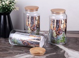 GÖNÜL BAMBU KAPAKLI CAM KAVANOZ 1,3 LT *12