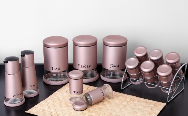 GÖNÜL CAM 13 PRÇ BAHARAT SETI ROSE GOLD *2