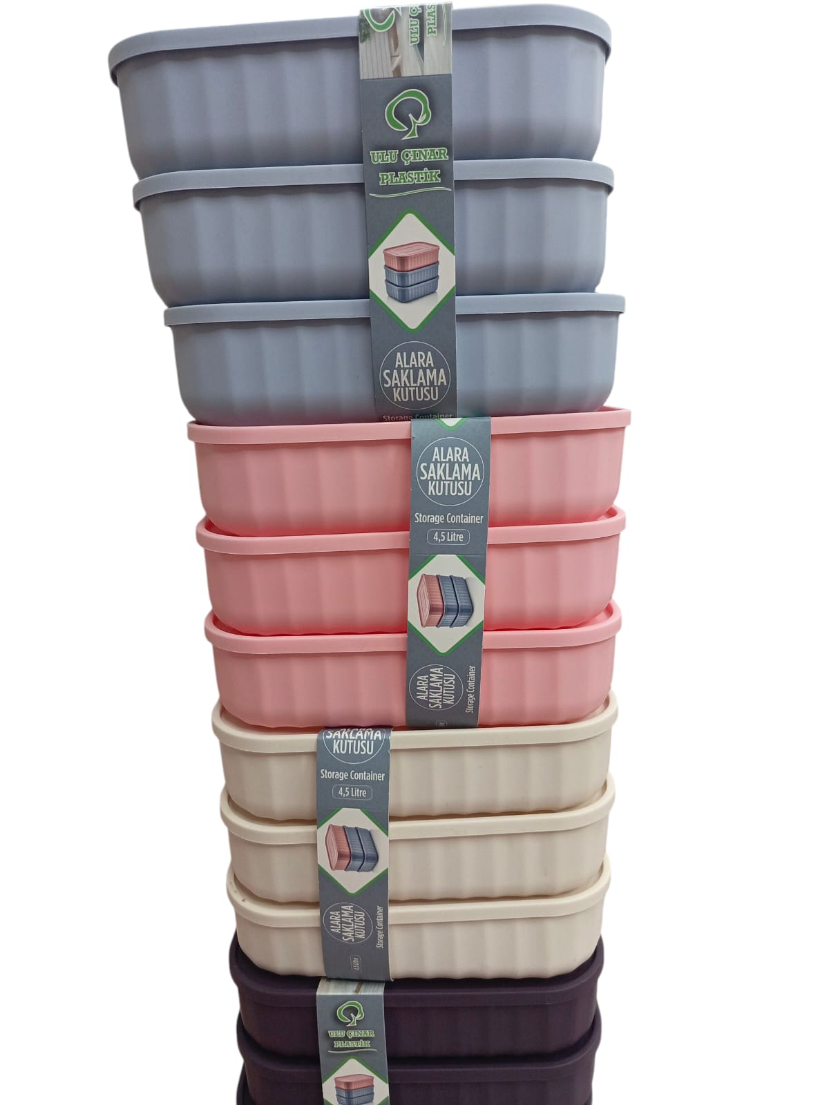 ULU ALARA 4,5 LITRE PLASTIK 3 LÜ SAKLAMA KABI *8