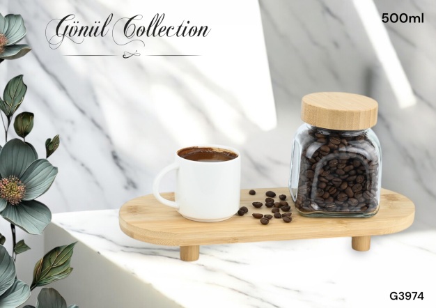 GÖNÜL BAMBU KAPAKLI CAM KAVANOZ 500 ML *36
