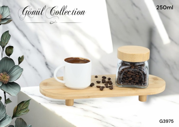 GÖNÜL BAMBU KAPAKLI CAM KAVANOZ 250 ML *36