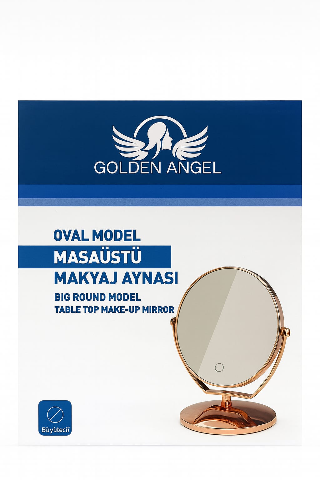 BOZ GOLDEN ANGEL METALIZE YUVRLK MAKYAJ AYNASI *72