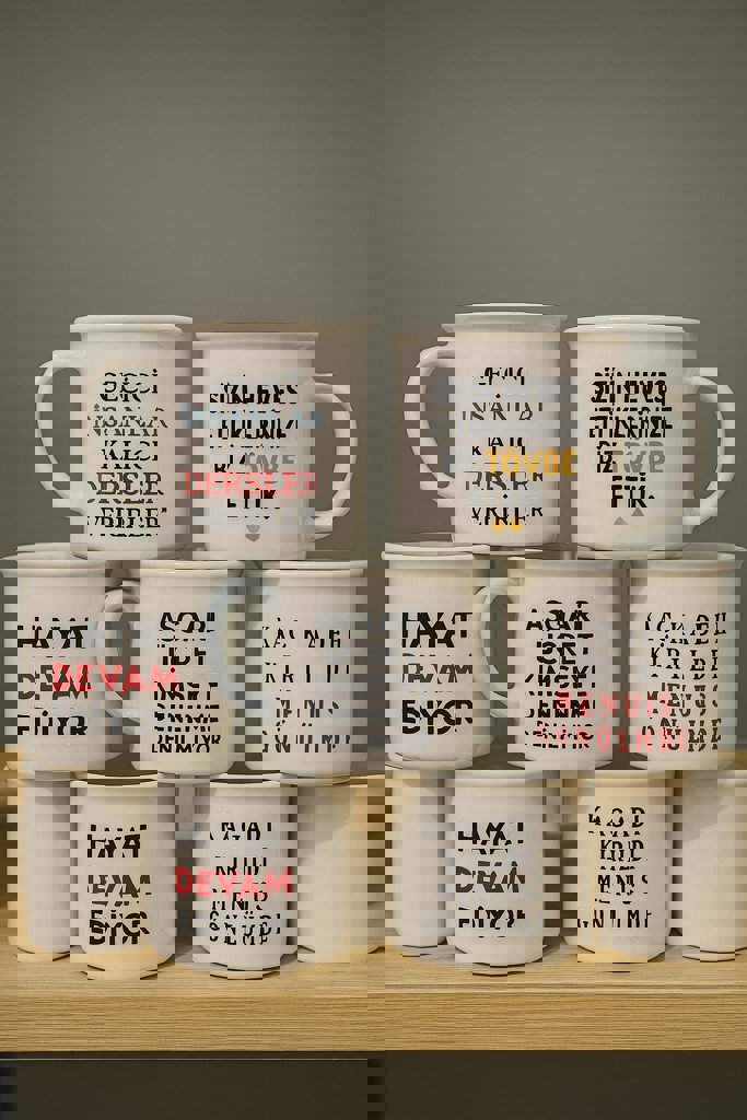 HOME PORSELEN KUPA EMAYE YAZI KARAKTERLI *24