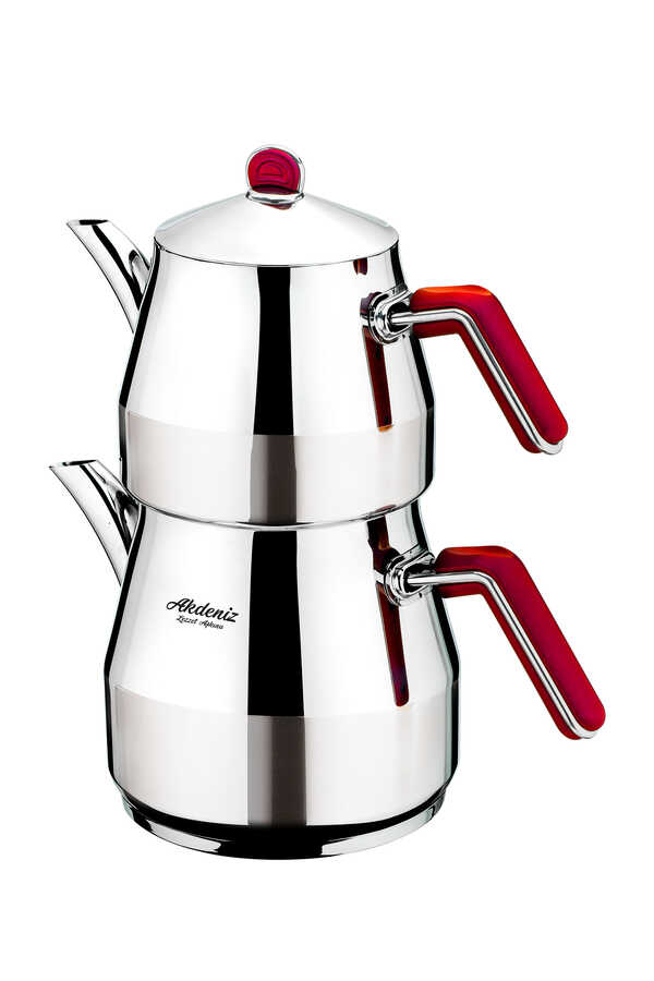 AKDENIZ ELMAS AILE ÇAYDANLIK KIRMIZI SILVER *6