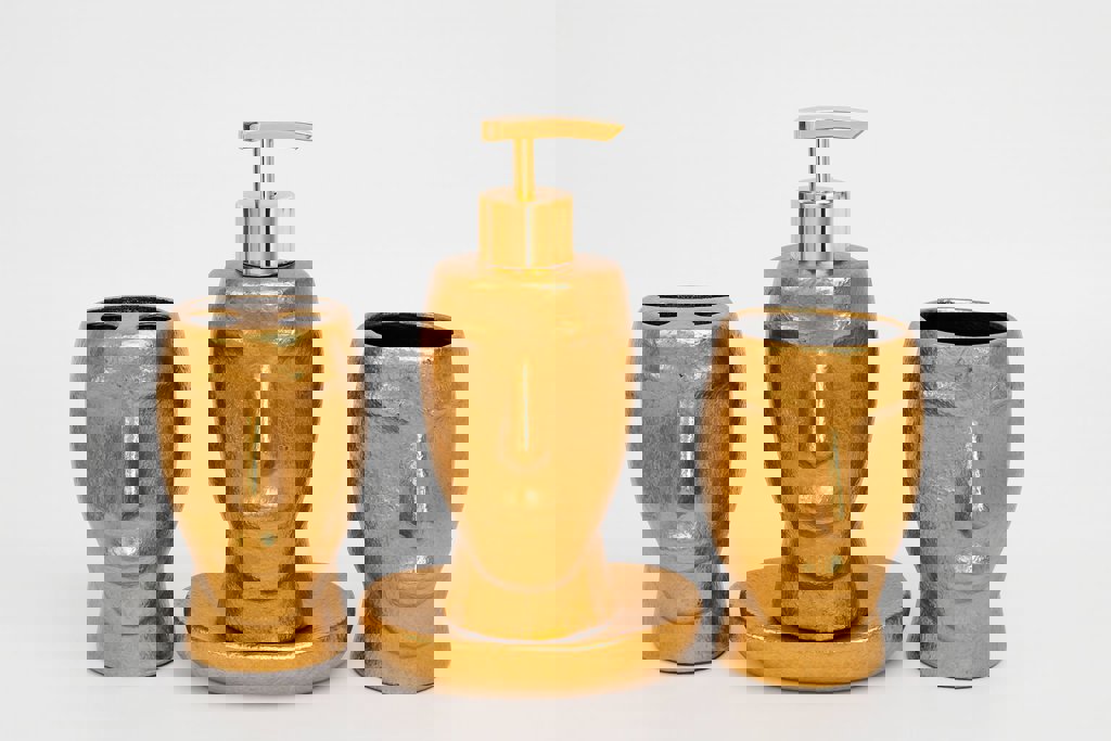 YAKUT YÜZ DESENLI 4 PARÇA SABUNLUK SET *12