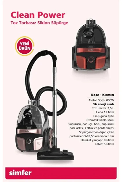 SIMFER CLEANPOWER YATIK SÜPÜRGE *2