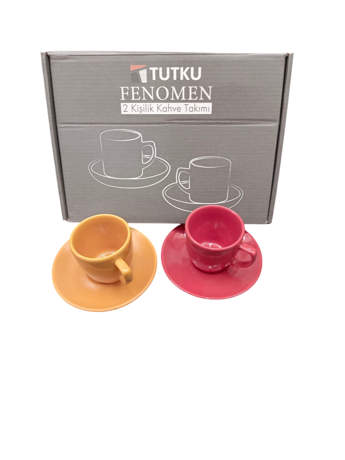 TUTKU FENOMEN 2 LI RENKLI KAHVE SETI*12*